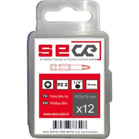 Resim Sece 1/4'' Pozıdrıv Bits Uç PZ2X75 mm 12 Adet 