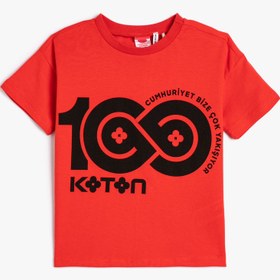 Resim Erkek Bebek Tişört Koton Baskılı Kısa Kollu Pamuklu 