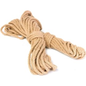 Resim Renklimestore Jüt Halat Dekor Ipi 5 mm 20 Metre Ip Halat Ip Hasır Ip Jüt Kendir Ip 