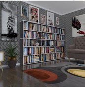 Resim Kenzlife Kitaplık Süper Ga 150 240 19 Gri 5 Katlı 3 Bölme Çift Bölme Opsiyonlu Ofis Mutfak Banyo Dolabı Arkalıksız Çok Renkli 