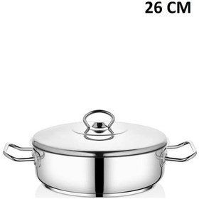 Resim Özkent Çamlıca Basık 26 Cm Çelik Tencere 4.2 Litre K206 Gümüş 
