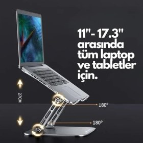Resim Storemax Npo NVR-5035 Açı Ayarlı Ergonomik Özel 17" Masaüstü Notebook Stand Gümüş Gri 