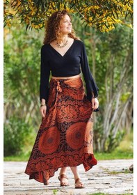 Resim Salaş Turuncu Asimetrik Etek 001 