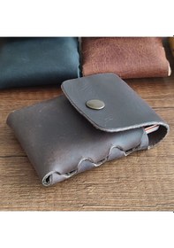 Resim Sumerian Leather Craft Minimalist Deri Kartlık Kahverengi 