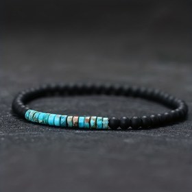 Resim Erkek Trendy Buzlu Taş Boncuk Bileklik, Erkekler İçin Hediye 