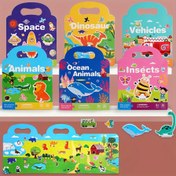 Resim Çocuklar için Su Geçirmez Sticker Etkinlik Kitabı - Yeniden Kullanılabilir, Taşınabilir & Çok Temalı Öğrenme Oyuncak, Sanat ve El İşleri için Mükemmel, Kış ve Yeni Yıl için 
