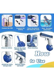 Resim Brother Toys Elektrikli Otomatik Atış Yapan Işıklı Su Tabancası 10 Metre Menzilli 500 Ml. Depolu 20 Cm. 