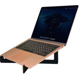 Resim Storemax Bk Taşınabilir Siyah Ahşap Notebook Laptop Standı 