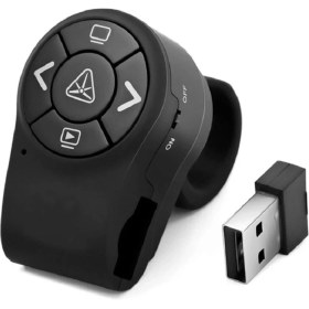 Resim Hall Breathe Kablosuz Rf 2.4g Parmak Ucu Ppt Siyah Taşınabilir Sunum Kumanda 