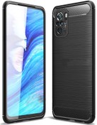 Resim Microcase Xiaomi Redmi Note 10 Brushed Carbon Fiber Silikon Kılıf - Siyah 