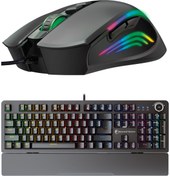 Resim Jamon Rgb Prime Mouse + Blackrider Blue Switch Klavye Gaming Set 