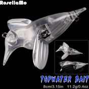 Resim 3.15 inç (8 cm) / 0.4 oz (11.2 g) Yüksek Kaliteli Simülasyon Kuş Balık Yemi Metal Kanatlar, Yumurta Vücudu, DIY, Topwater Bai için Uygun 