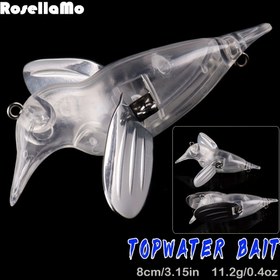 Resim 3.15 inç (8 cm) / 0.4 oz (11.2 g) Yüksek Kaliteli Simülasyon Kuş Balık Yemi Metal Kanatlar, Yumurta Vücudu, DIY, Topwater Bai için Uygun 