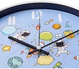 Resim Slim Uzay Çocuk Odası Saati - Mavi - 30 Cm 