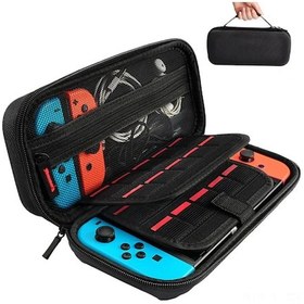Resim Hfambition Nintendo Switch Konsolu Ve Aksesuarları İçin Sert Kılıflı Taşınabilir Koruyucu Çanta - Siyah Büyük Depolama, Çift Koruma 