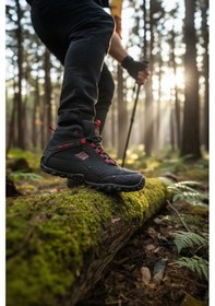 Resim Enoch Erkek Termal Soft Shell Su Geçirmez Outdoor Trekking Ve Doğa Botu Siyah - Kırmızı 