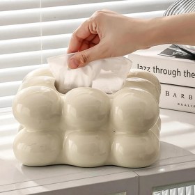 Resim Peony Studio Dekoratif Peçetelik Seramik Peçetelik Krem LP001-NB 