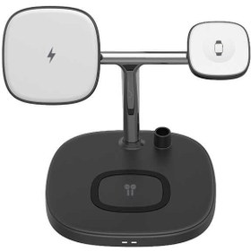 Resim Wiwu Power Air M8 4 in 1 Mıknatıslı Kablosuz Şarj Standı - Siyah 