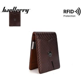 Resim Baellerry Minimalist Rfıd Koruma Çift Kat Deri Çoklu Kart Cüzdan Erkek Kartlık 001 
