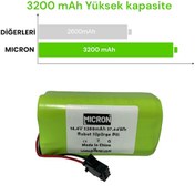 Resim 14.4 V 3200 Mah Yüksek Kapasiteli Robot Süpürge Bataryası (Pili) 