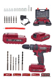 Resim Daflong PRO METAL SANZUMAN BAKIR SARGILI ÇİFT AKÜLÜ ŞARJLI DARBELİ MATKAP DFL-2 