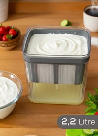 Resim OSMEY 2200ml Yoğurt Süzme Aparatı Evde Süzme Aparatı Peynir Yapmak Artık Kolay 