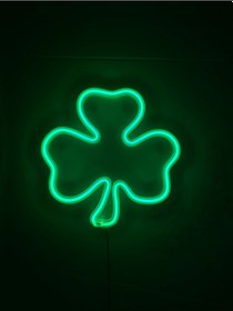 Resim Dgrk 3d Özel Basım Filament Işıklı Tasarım Yonca Figürlü Neon Le 