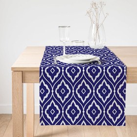 Resim Modern Mavi Etnik Motifli Dijital Baskılı Özel Tasarım Süet Runner 