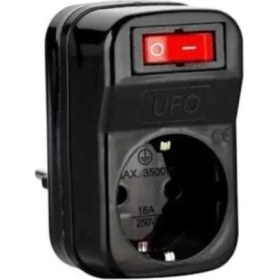 Resim Siyah Tekli Anahtarlı Akım Koruma Prizi, Güç Güvenliği ve Koruma Sağlar 