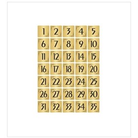 Resim Metal Kapı Masa Dolap Numarası Levha 5x5cm Altın Renk 35 Adet 1 35 