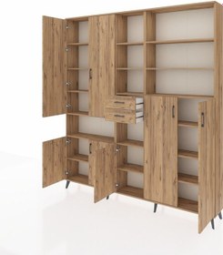 Resim Arges Dolap 17 Raflı 2 Çekmeceli 7 Kapaklı 220x30x243 Çam-çam/çam Atlas Çam/atlas Çam 