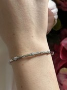 Resim Taş Detay Sİlver Bakla Bileklik 