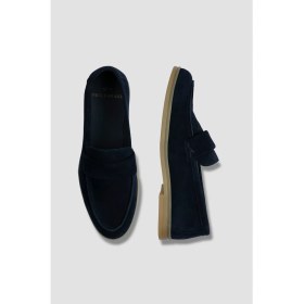 Resim Paul & Shark Erkek Logo Işlemeli Dikiş Detaylı Lacivert Loafer Ayakkabı 15358000-013 