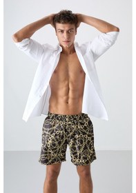 Resim Tommylife Zincir Desenli Hızlı Kuruyan Standart Fit Erkek Deniz Şortu - 81267 Varyant 9 