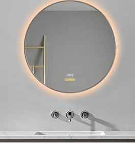 Resim Akıllı Ayna Buhar Tutmayan Hareket Sensörlü 3 Renk Ledli Banyo Aynası Duvar Ofis Lavabo Aynası 75 Cm 