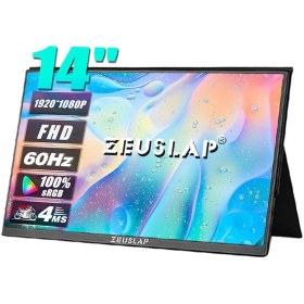 Resim ZEUSLAP Z14p 14'' Full Hd 1920x1080 60hz Ips Panel Type-c, Ultra Ince Taşınabilir Monitör (ZL-Z14P) 