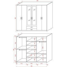 Resim 6 Kapaklı Gardırop 240cm Sonoma 