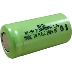 Resim - 1.2v 750 Mah - 2/3aa - Ni-mh Şarjlı Pil - Başsız / Flat Head 