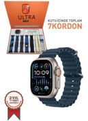 Resim 7 In 1 Smart Watch Ultra 7 Kordonlu Akıllı Saat Mavi Torima