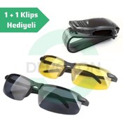 Resim DEPOKON 2 Adet Gece & Gündüz Görüş Gözlüğü ve Araç İçi Klips Hediyeli 