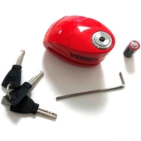Resim Vector 14mm Sra Belgeli Alarmlı Disk Kilidi Kırmızı 