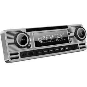 Resim Soundmax SX-MX61CL Gümüş Renk Retro Stil Bluetooth/USB/AUX/FM Medya Çalar 4*50W Özellikli 