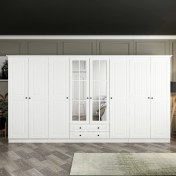 Resim Minar Kale 190 cm 8 Mebran Kapaklı 2ç Taçlı Dolap - Beyaz 