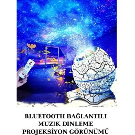 Resim Denisam Dinozor Yumurtası Gece Masa Lambası Bluetooth Hoparlör 14 Renk Seçeneği 
