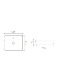 Resim Turkuaz Seramik Cerastyle One 55 x 45 Tezgah Üstü Lavabo 076700-U 
