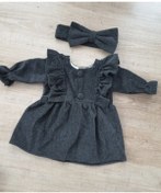 Resim Tozpembebaby Kadife Bebek Elbisesi 