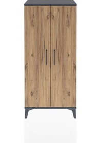 Resim Arges Dolap 2 Raflı 2 Kapaklı 60x30x134 Antrasit-çam Antrasit 