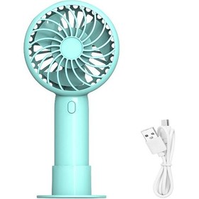 Resim Mini Usb Şarj Edilebilir Elektrikli El Tipi Vantilatör Taşınabilir Vantilatör Kutulu Mavi 