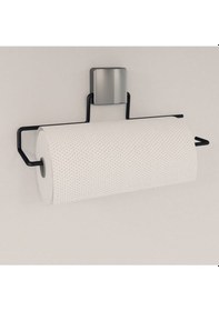 Resim Decorev Dc-5057 Dekoratif Siyah Havluluk Kâğıt Havluluk Metal Askı Siyah Yapışkanlı Gri 