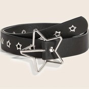 Resim Kadınlar İçin Siyah Yıldız Detaylı Kemer - Düğünler, Randevular ve Günlük Kullanım için Metalik Yıldız Aksanlı Çok Amaçlı Kemer, Standart Beden 